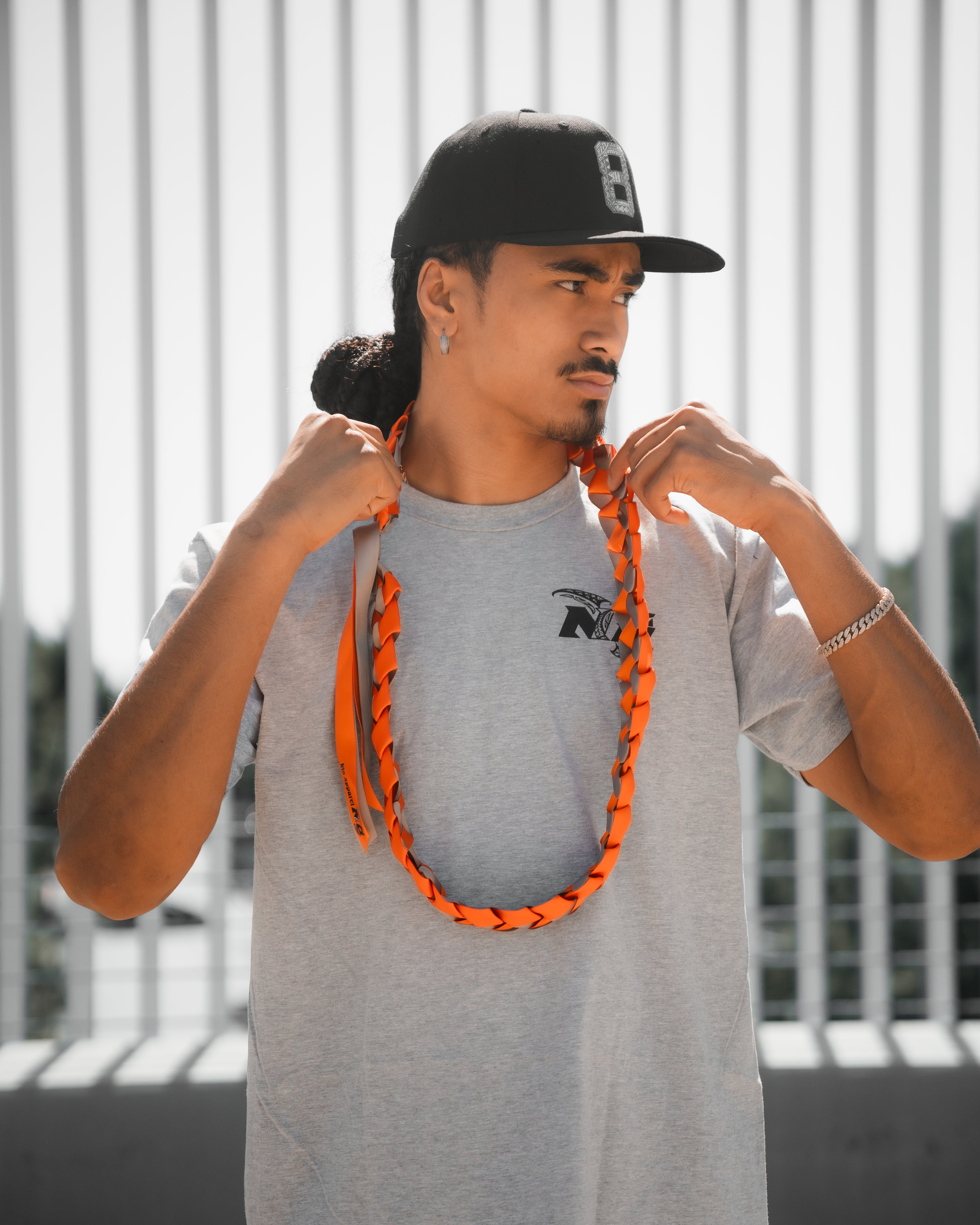 Orange & Grey Lei