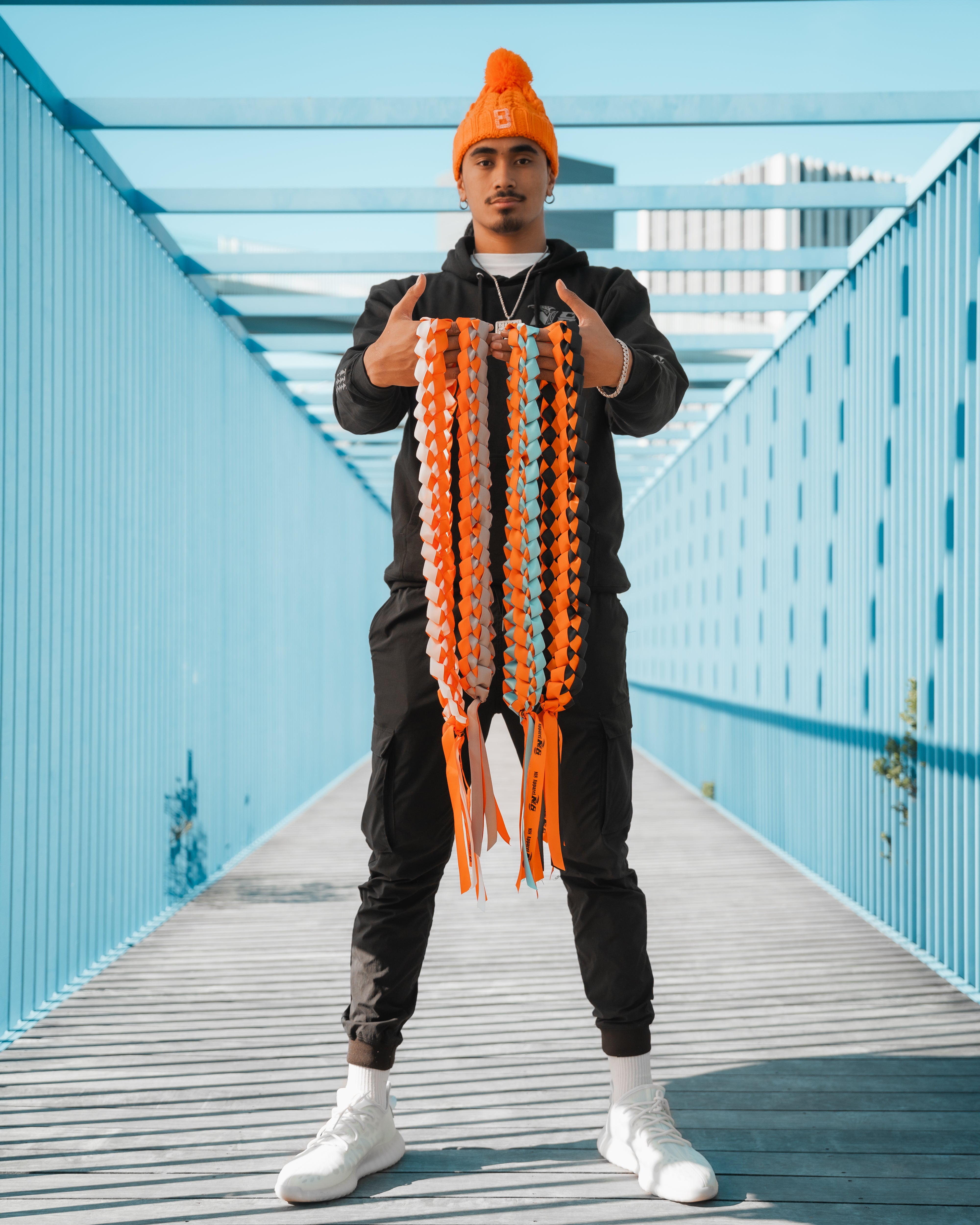 Orange & Grey Lei