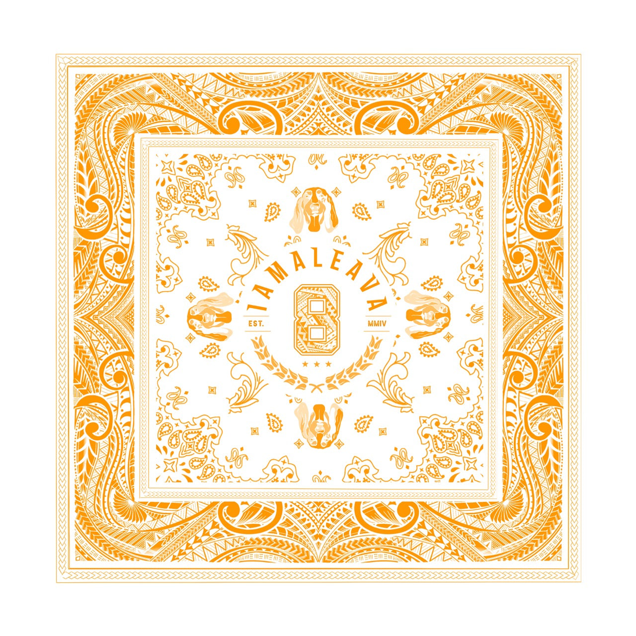 Hound Dog Hanky - Orange & White